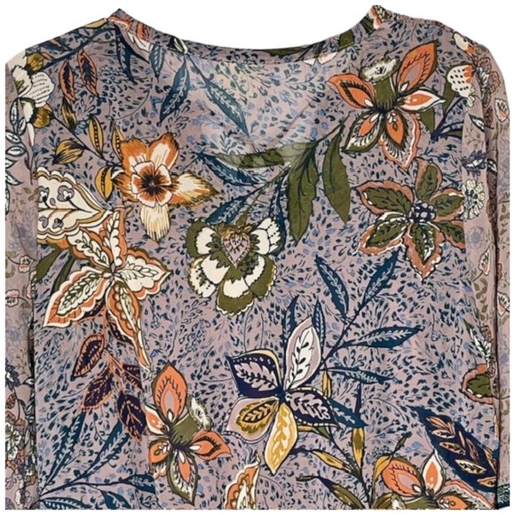 Fig and Flower 2-part Long Sleeved Smocked Top - Lavender/Navy - L - Picture 4 of 10